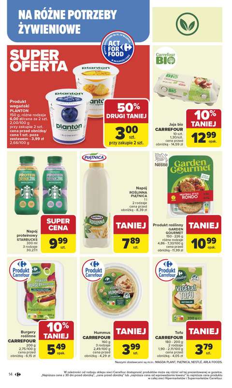 Carrefour - gazetka promocyjna Gazetka Carrefour od poniedziałku od poniedziałku 13.10 do soboty 18.10 - strona 14