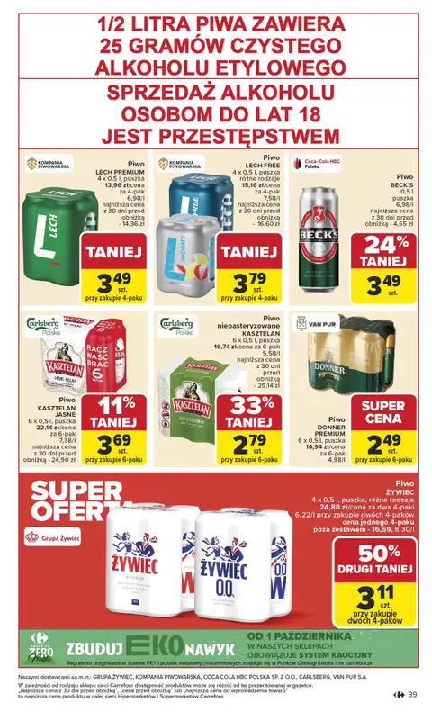 Carrefour - gazetka promocyjna Gazetka Carrefour od poniedziałku od poniedziałku 13.10 do soboty 18.10 - strona 39