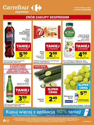 Carrefour Express - gazetka promocyjna Gazetka Express od wtorku 14.10 do poniedziałku 20.10 Carrefour Express - gazetka promocyjna Gazetka Express od wtorku 14.10 do poniedziałku 20.10