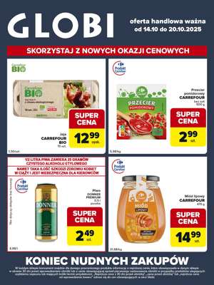 Globi - gazetka promocyjna Gazetka Globi od wtorku 14.10 do poniedziałku 20.10