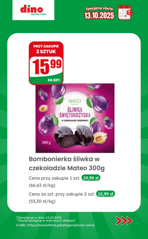 Dino - gazetka promocyjna Specjalna oferta na 13.10.2025 - promocje spoza gazetki od poniedziałku 13.10 do poniedziałku 13.10 - strona 8
