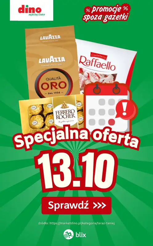 Dino - gazetka promocyjna Specjalna oferta na 13.10.2025 - promocje spoza gazetki od poniedziałku 13.10 do poniedziałku 13.10