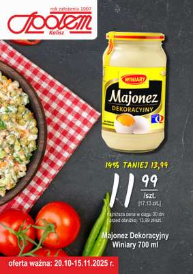 Społem - Blisko i Korzystnie - gazetka promocyjna Plakat promocyjny PSS Kalisz od poniedziałku 20.10 do soboty 15.11