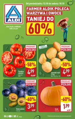 Aldi - gazetka promocyjna Farmer Aldik poleca! od poniedziałku 13.10 do soboty 18.10