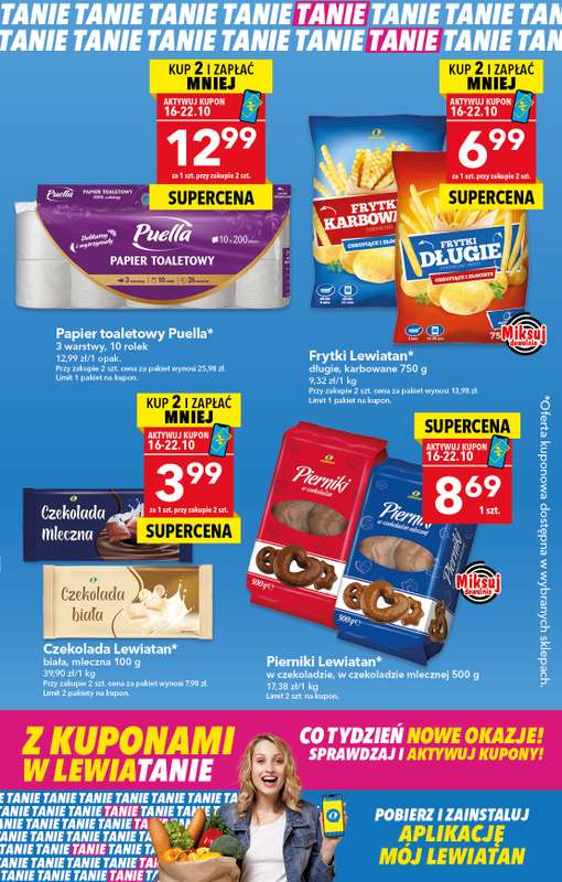 LEWIATAN - gazetka promocyjna Z kuponami w Lewiatanie  do środy 22.10