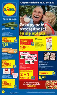 Lidl - gazetka promocyjna Oferta od poniedziałku od poniedziałku 13.10 do środy 15.10