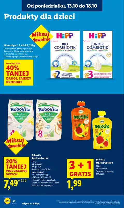 Lidl - gazetka promocyjna Oferta od poniedziałku od poniedziałku 13.10 do środy 15.10 - strona 58