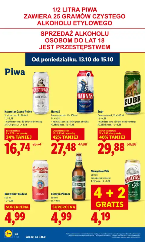 Lidl - gazetka promocyjna Oferta od poniedziałku od poniedziałku 13.10 do środy 15.10 - strona 54