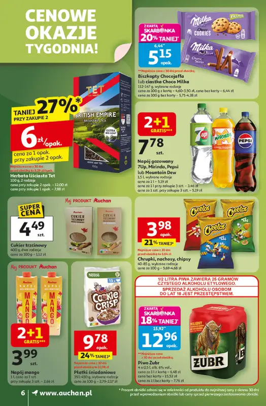 Auchan - gazetka promocyjna Wielkie przeboje cenowe Supermarket  do środy 22.10 - strona 6