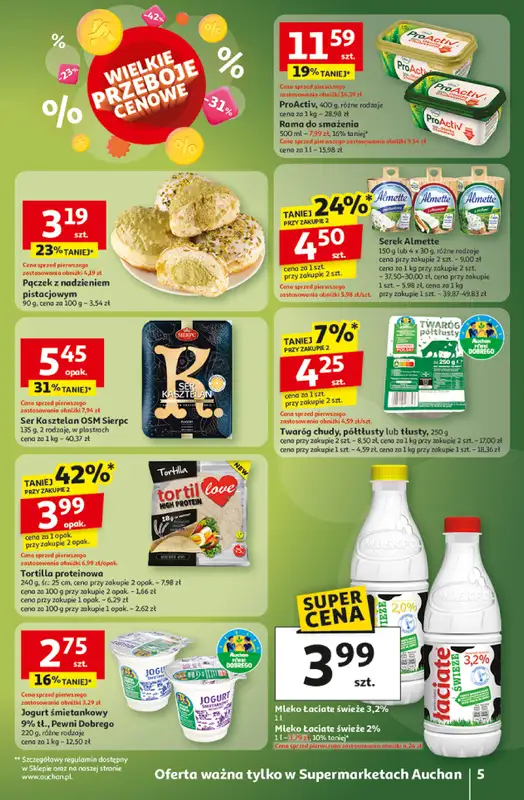 Auchan - gazetka promocyjna Wielkie przeboje cenowe Supermarket  do środy 22.10 - strona 5
