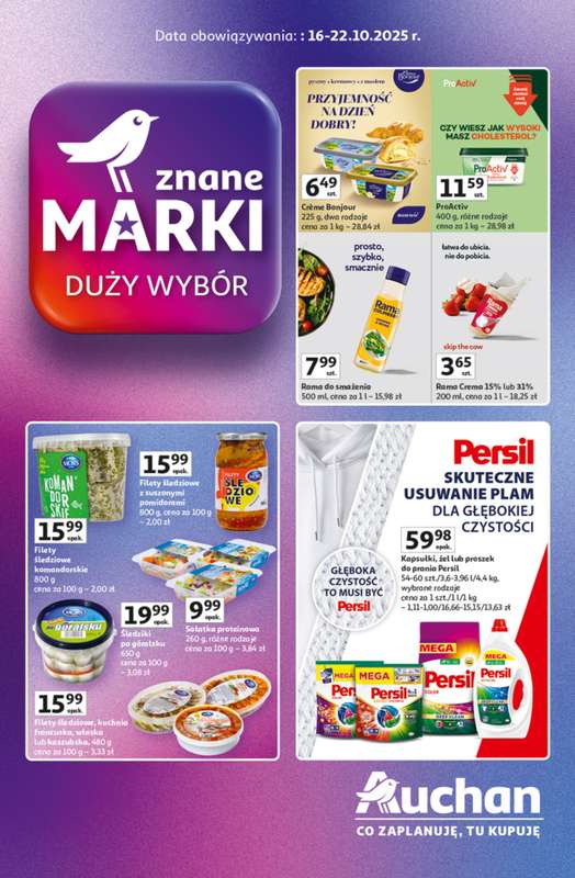 Auchan - gazetka promocyjna Znane marki duży wybór Hipermarket  do środy 22.10
