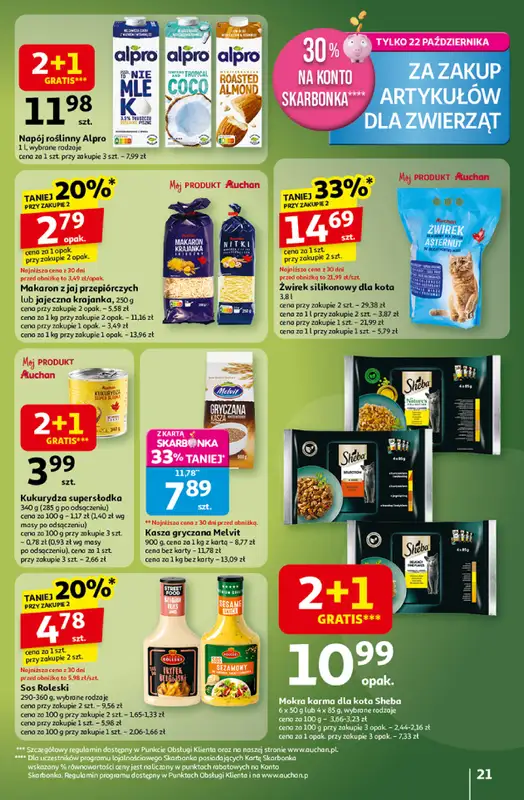 Auchan - gazetka promocyjna Wielkie przeboje cenowe Hipermarket  do środy 22.10 - strona 21