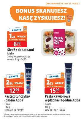Leclerc - gazetka promocyjna Oferta E.Leclerc I Bonus skanujesz, kasę zyskujesz od wtorku 14.10 do soboty 25.10
