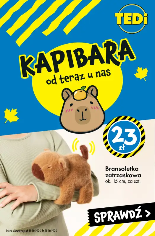 Tedi - gazetka promocyjna KAPIBARA - od teraz w Tedi od wtorku 14.10 do soboty 18.10