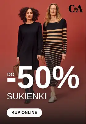 C&A - gazetka promocyjna Do -50% na sukienki od wtorku 14.10 