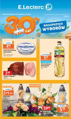 Leclerc - gazetka promocyjna Oferta E.Leclerc I 30 lat najlepszych wyborów od wtorku 14.10 do soboty 25.10