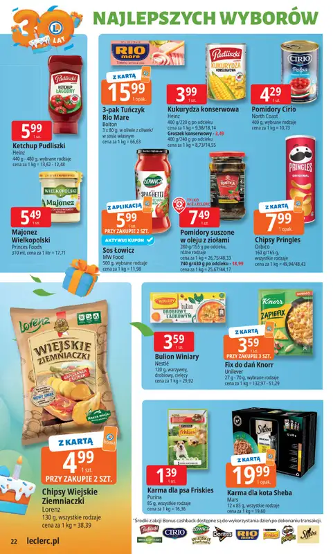 Leclerc - gazetka promocyjna Oferta E.Leclerc I 30 lat najlepszych wyborów od wtorku 14.10 do soboty 25.10 - strona 22