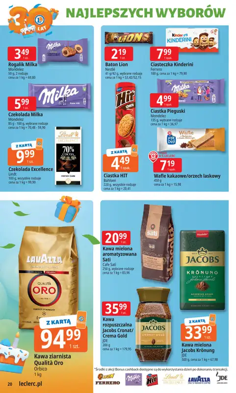 Leclerc - gazetka promocyjna Oferta E.Leclerc I 30 lat najlepszych wyborów od wtorku 14.10 do soboty 25.10 - strona 20