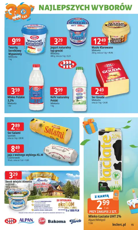 Leclerc - gazetka promocyjna Oferta E.Leclerc I 30 lat najlepszych wyborów od wtorku 14.10 do soboty 25.10 - strona 15