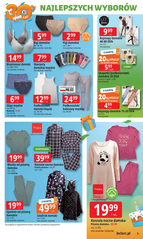 Leclerc - gazetka promocyjna Oferta E.Leclerc I 30 lat najlepszych wyborów od wtorku 14.10 do soboty 25.10 - strona 9