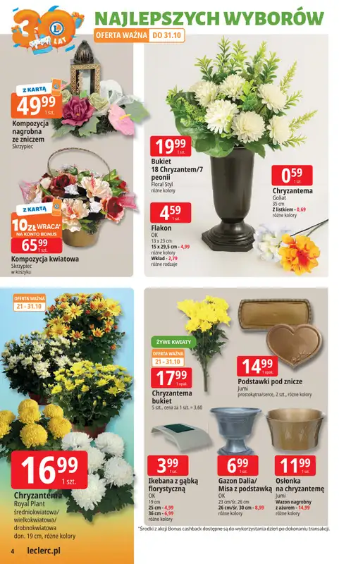 Leclerc - gazetka promocyjna Oferta E.Leclerc I 30 lat najlepszych wyborów od wtorku 14.10 do soboty 25.10 - strona 4