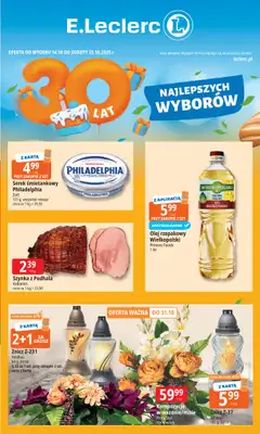 Leclerc - gazetka promocyjna Oferta E.Leclerc I 30 lat najlepszych wyborów od wtorku 14.10 do soboty 25.10 Leclerc - gazetka promocyjna Oferta E.Leclerc I 30 lat najlepszych wyborów od wtorku 14.10 do soboty 25.10