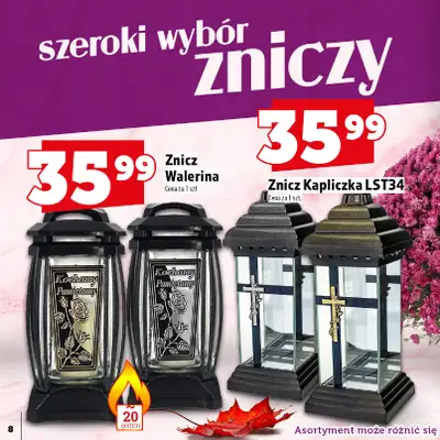 TOPAZ - gazetka promocyjna Katalog Znicze i wkłady od wtorku 14.10 do piątku 31.10 - strona 8 TOPAZ - gazetka promocyjna Katalog Znicze i wkłady od wtorku 14.10 do piątku 31.10 - strona 8