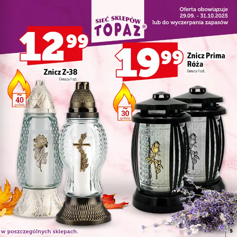 TOPAZ - gazetka promocyjna Katalog Znicze i wkłady od wtorku 14.10 do piątku 31.10 - strona 5