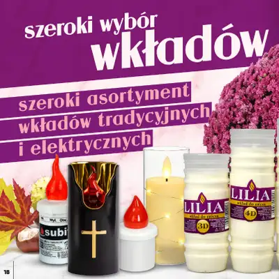 TOPAZ - gazetka promocyjna Katalog Znicze i wkłady od wtorku 14.10 do piątku 31.10 - strona 18 TOPAZ - gazetka promocyjna Katalog Znicze i wkłady od wtorku 14.10 do piątku 31.10 - strona 18