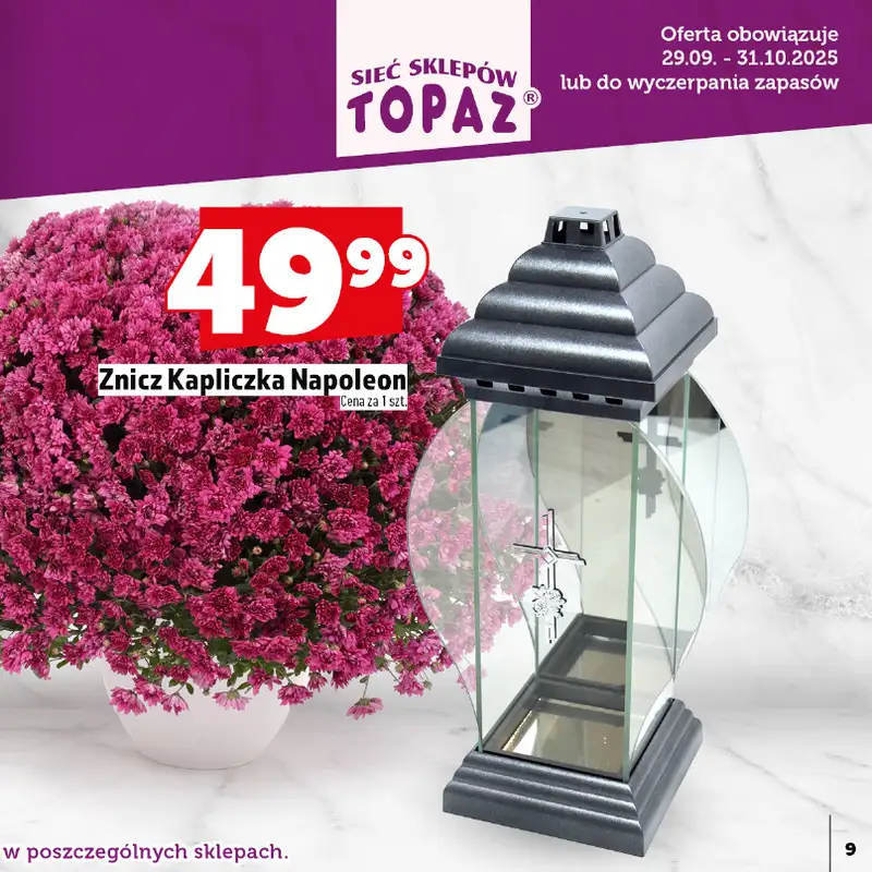 TOPAZ - gazetka promocyjna Katalog Znicze i wkłady od wtorku 14.10 do piątku 31.10 - strona 9