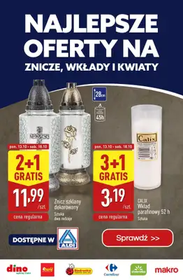 #ZNICZE - gazetka promocyjna Najlepsze oferty na ZNICZE, WKŁADY i KWIATY od soboty 11.10 do piątku 17.10