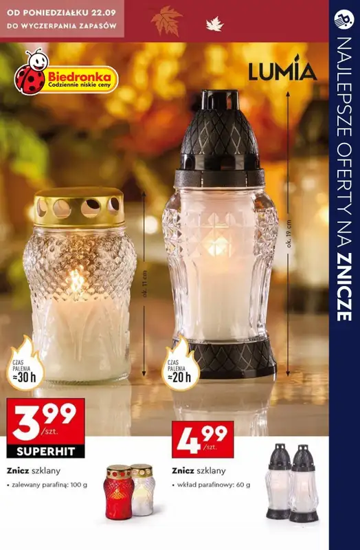 #ZNICZE - gazetka promocyjna Najlepsze oferty na ZNICZE, WKŁADY i KWIATY od soboty 11.10 do piątku 17.10 - strona 20