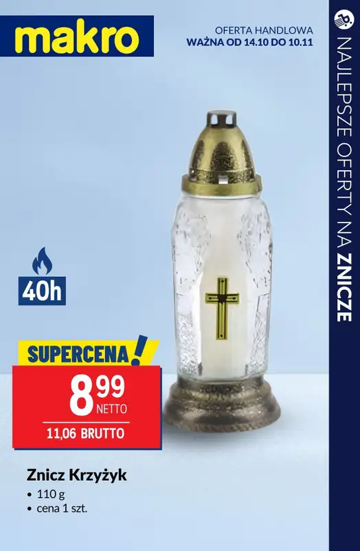 #ZNICZE - gazetka promocyjna Najlepsze oferty na ZNICZE, WKŁADY i KWIATY od soboty 11.10 do piątku 17.10 - strona 14