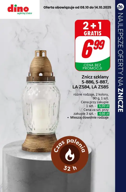 #ZNICZE - gazetka promocyjna Najlepsze oferty na ZNICZE, WKŁADY i KWIATY od soboty 11.10 do piątku 17.10 - strona 22