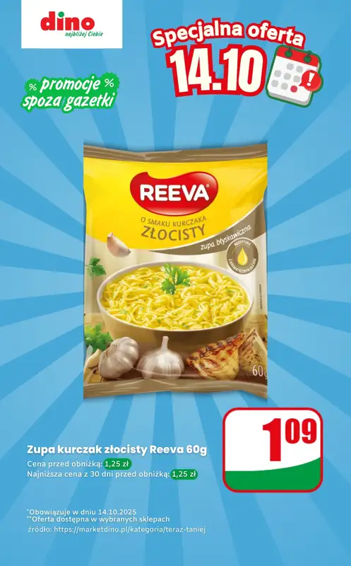 Dino - gazetka promocyjna Zupa instant - oferta na 14.10.2025 | Promocje spoza gazetki od wtorku 14.10 do wtorku 14.10