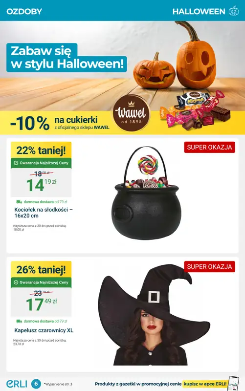 Erli - gazetka promocyjna Sezonowe promocje – znicze, Halloween i narzędzia! od środy 15.10 do niedzieli 26.10 - strona 6