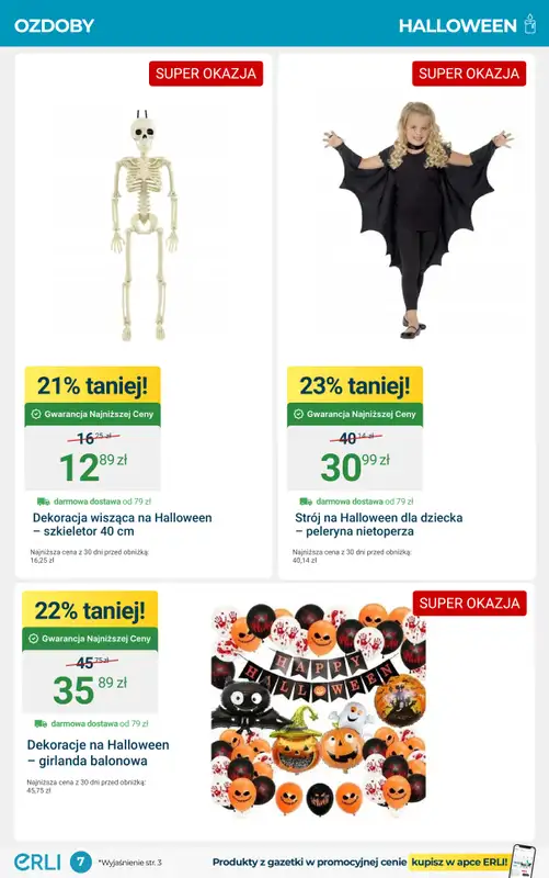 Erli - gazetka promocyjna Sezonowe promocje – znicze, Halloween i narzędzia! od środy 15.10 do niedzieli 26.10 - strona 7