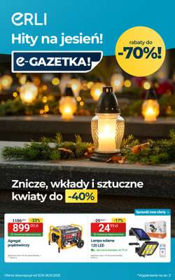 Erli - gazetka promocyjna Sezonowe promocje – znicze, Halloween i narzędzia! od środy 15.10 do niedzieli 26.10