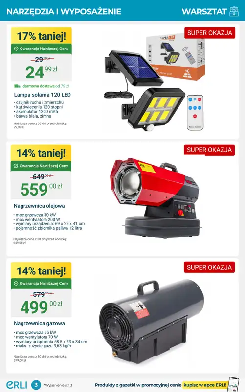 Erli - gazetka promocyjna Sezonowe promocje – znicze, Halloween i narzędzia! od środy 15.10 do niedzieli 26.10 - strona 3