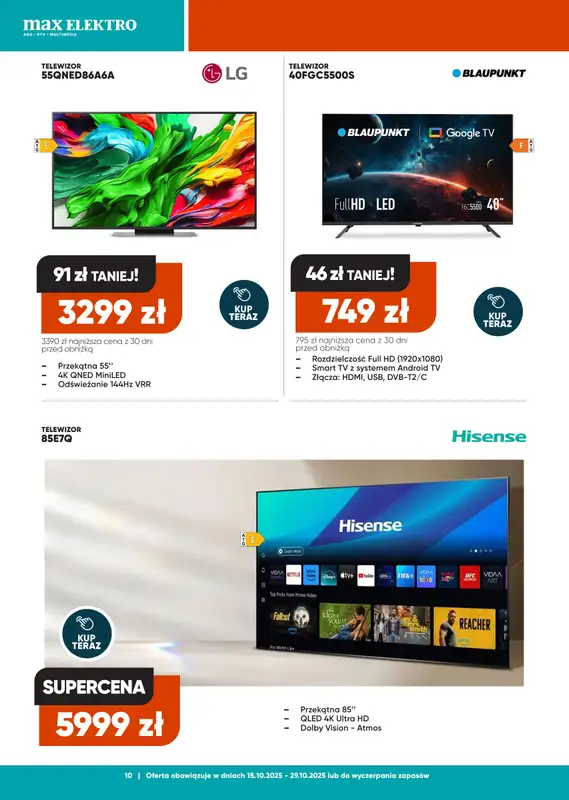 Max Elektro - gazetka promocyjna Gazetka od środy 15.10 do środy 29.10 - strona 10