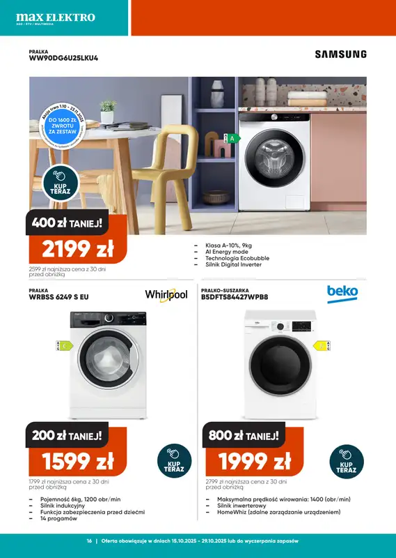 Max Elektro - gazetka promocyjna Gazetka od środy 15.10 do środy 29.10 - strona 16