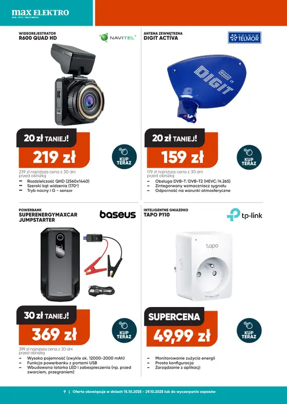 Max Elektro - gazetka promocyjna Gazetka od środy 15.10 do środy 29.10 - strona 9