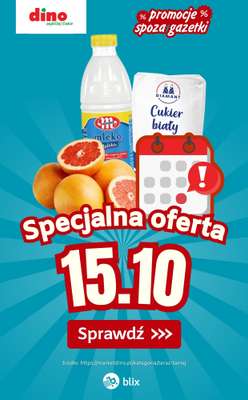 Dino - gazetka promocyjna Specjalna oferta na 15.10.2025 - promocje spoza gazetki od środy 15.10 do środy 15.10 Dino - gazetka promocyjna Specjalna oferta na 15.10.2025 - promocje spoza gazetki od środy 15.10 do środy 15.10
