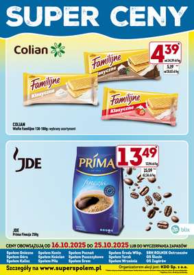 Społem - Blisko i Korzystnie - gazetka promocyjna Super ceny! od czwartku 16.10 do soboty 25.10