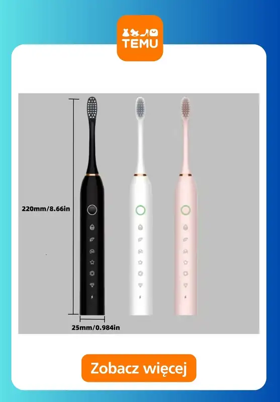 Temu - gazetka promocyjna Szczoteczki elektryczne w super cenach! od środy 15.10  - strona 9