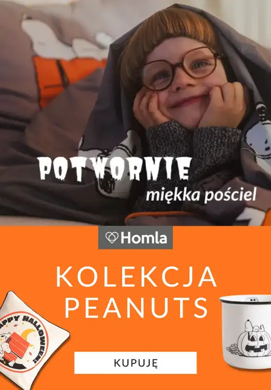 #Halloween - gazetka promocyjna Homla | Kolekcja Peanuts na halloween od czwartku 16.10 