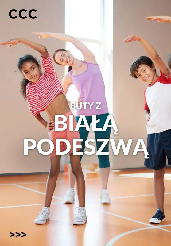 CCC - gazetka promocyjna Obuwie dziecięce z BIAŁĄ PODESZWĄ  
