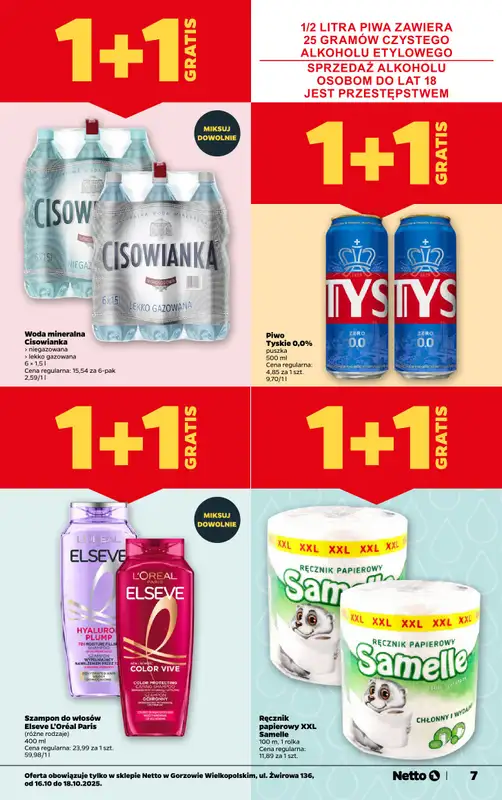 Netto - gazetka promocyjna Gorzów Wielkopolski - Wielkie otwarcie już w czwartek 16.10 od czwartku 16.10 do soboty 18.10 - strona 7
