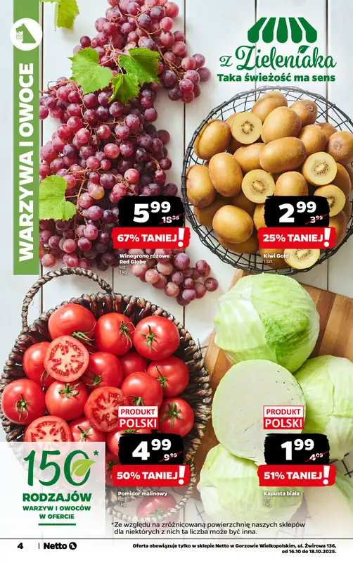 Netto - gazetka promocyjna Gorzów Wielkopolski - Wielkie otwarcie już w czwartek 16.10 od czwartku 16.10 do soboty 18.10 - strona 4