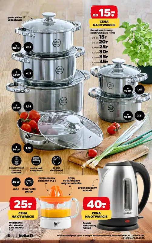 Netto - gazetka promocyjna Gorzów Wielkopolski - Wielkie otwarcie już w czwartek 16.10 od czwartku 16.10 do soboty 18.10 - strona 8